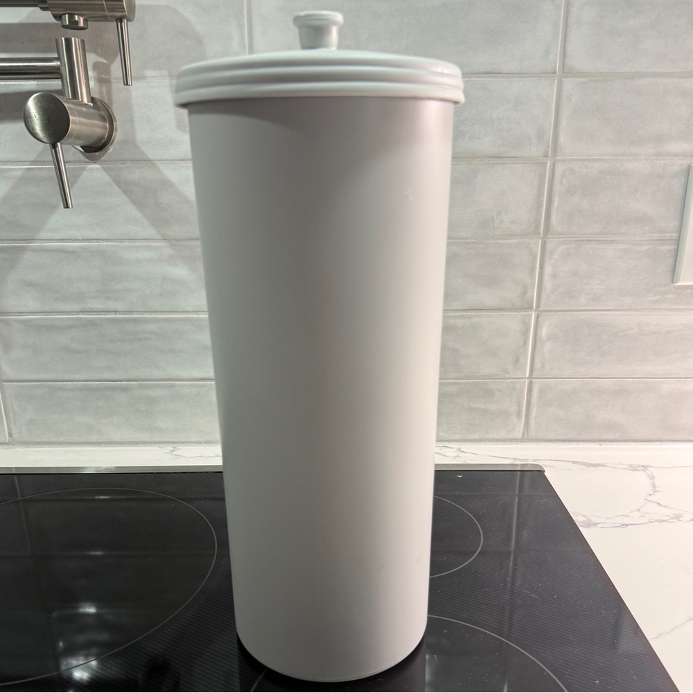 14 inch tall plastic storage container light gray